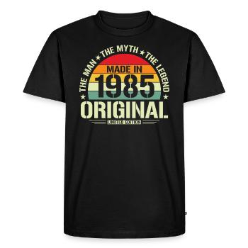Chemise d'anniversaire légendaire vintage 1985 - T-shirt Premium bio Homme - noir - Devant - Nico (187cm)
