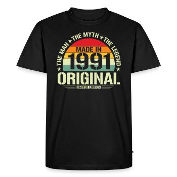 Legendary 33rd Birthday 1991 - Men's Premium Organic T-Shirt - black - Front - Nico (187cm)