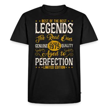 Vintage 1975 Birthday Gift - Men's Premium Organic T-Shirt - black - Front - Nico (187cm)