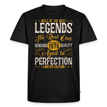 Vintage 1976 Birthday Gift - Men's Premium Organic T-Shirt - black - Front - Nico (187cm)