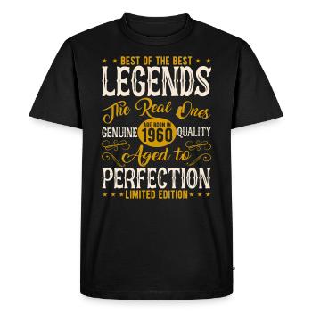 1960 Cadeau 65e Anniversaire 1960 Vintage 1960 - T-shirt Premium bio Homme - noir - Devant - Nico (187cm)