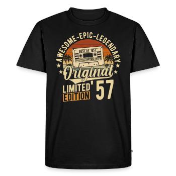 Anniversaire de 1957 Vintage - T-shirt Premium bio Homme - noir - Devant - Nico (187cm)