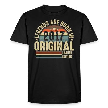 Année légendaire du 7ème anniversaire 2017 - T-shirt Premium bio Homme - noir - Devant - Nico (187cm)