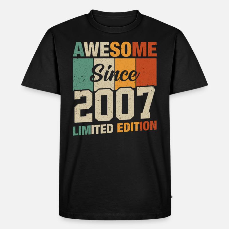 Legendäres Geburtsjahr 2007 - Männer Premium Bio T-Shirt - Schwarz
