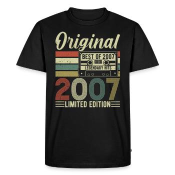 Legendary 17th Birthday 2007 Retro Style - Men's Premium Organic T-Shirt - black - Front - Nico (187cm)