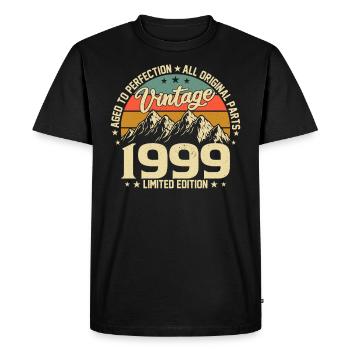 Vintage Year of Birth 1999 - Legendary Vintage - Men's Premium Organic T-Shirt - black - Front - Nico (187cm)