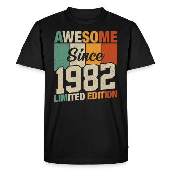 Légendaire 42e anniversaire 1982 - T-shirt Premium bio Homme - noir - Devant - Nico (187cm)