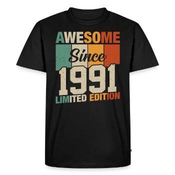 Legends of 1991 - Men's Premium Organic T-Shirt - black - Front - Nico (187cm)