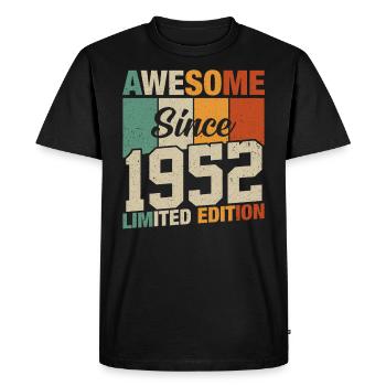 Born Legendary 1952 - Men's Premium Organic T-Shirt - black - Front - Nico (187cm)