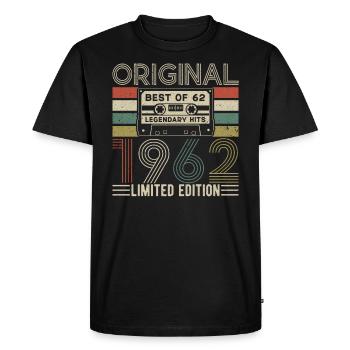 1962 Vintage Birthday Legends - Men's Premium Organic T-Shirt - black - Front - Nico (187cm)