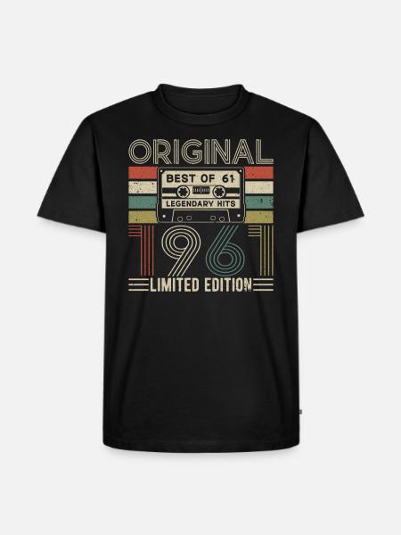 Legendary year of birth 1961 - Men's Premium Organic T-Shirt - black
