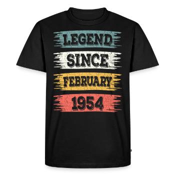 Legend 70 Years 1954 February 70 Years Anniversary - Men's Premium Organic T-Shirt - black - Front - Nico (187cm)