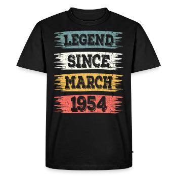 Legend 70 Years 1954 March 70 Years Anniversary - Men's Premium Organic T-Shirt - black - Front - Nico (187cm)