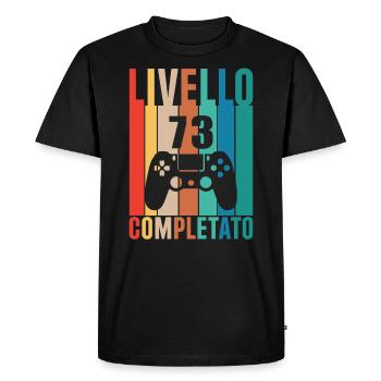Level 73 - Men's Premium Organic T-Shirt - black - Front - Nico (187cm)
