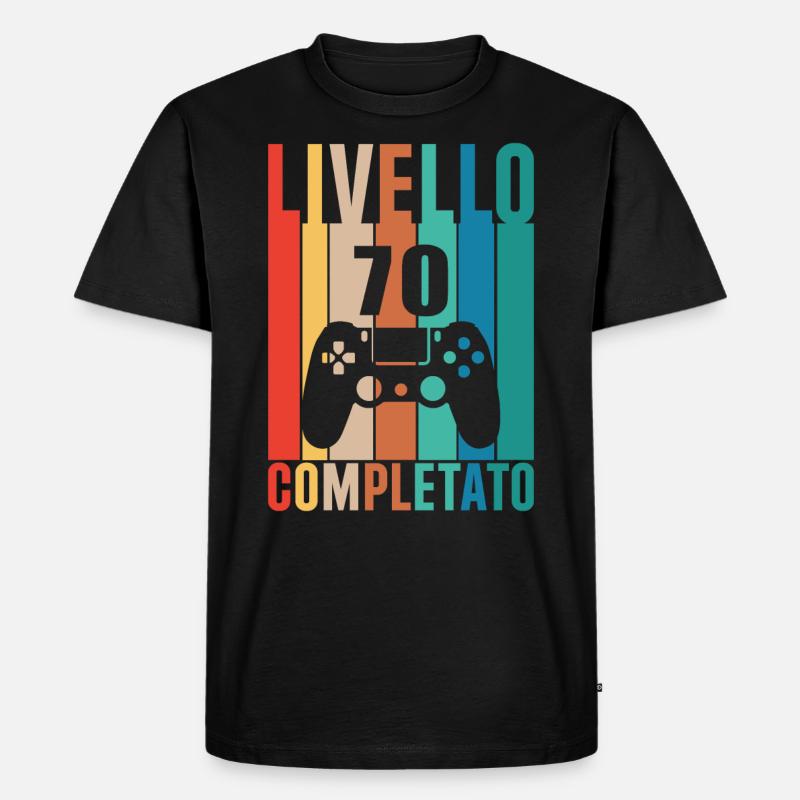 Stufe 70 - Männer Premium Bio T-Shirt - Schwarz