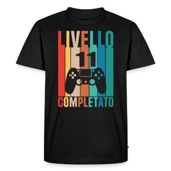 Level 11 - Men's Premium Organic T-Shirt - black - Front - Nico (187cm)