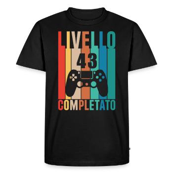 Level 43 - Men's Premium Organic T-Shirt - black - Front - Nico (187cm)
