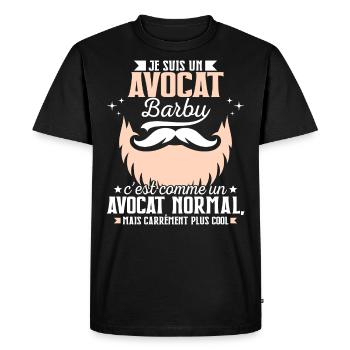 Barbe Humour Avocat Barbu - T-shirt Premium bio Homme - noir - Devant - Nico (187cm)