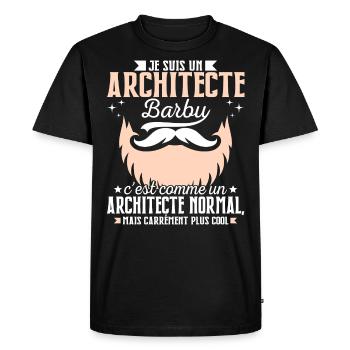 Barbe Humour Architecte Barbu - T-shirt Premium bio Homme - noir - Devant - Nico (187cm)