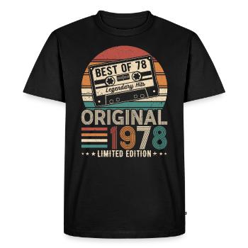 Born in 1978 Birthday 1978 Vintage 1978 - Men's Premium Organic T-Shirt - black - Front - Nico (187cm)