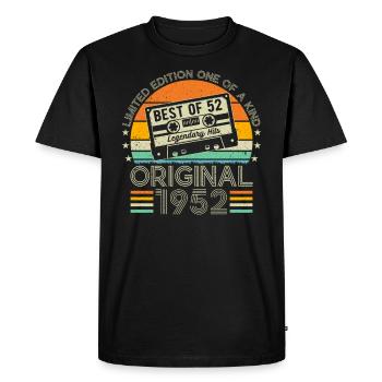 1952 Anniversaire Né en 1952 vintage Rétro. Editio - T-shirt Premium bio Homme - noir - Devant - Nico (187cm)