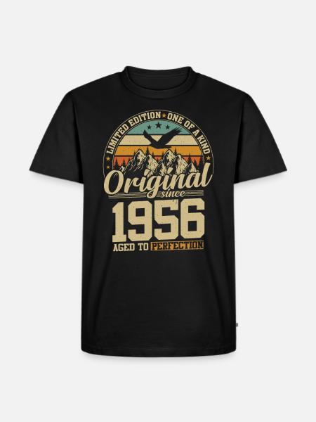 Vintage Vintage 1956 - 68 år Original - Ekologisk premium-T-shirt herr - svart