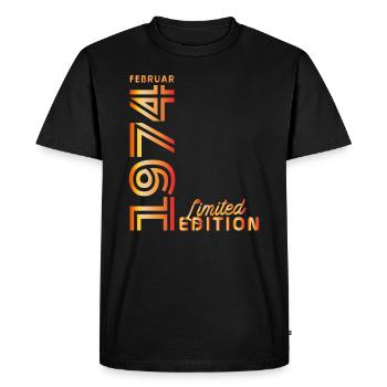 50e anniversaire 50 ans février 1974 - T-shirt Premium bio Homme - noir - Devant - Nico (187cm)