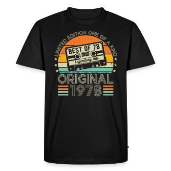 Vintage 1978 anniversaire Surprise - T-shirt Premium bio Homme - noir - Devant - Nico (187cm)