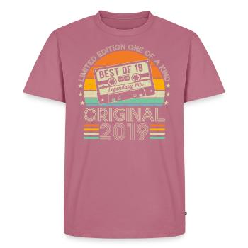 Vintage Anniversary 2019 - Men's Premium Organic T-Shirt - mauve - Front - Nico (187cm)