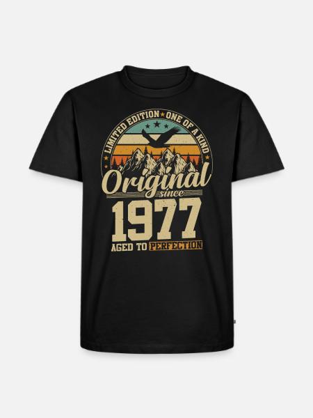 Birthday Joy 1977 - Men's Premium Organic T-Shirt - black