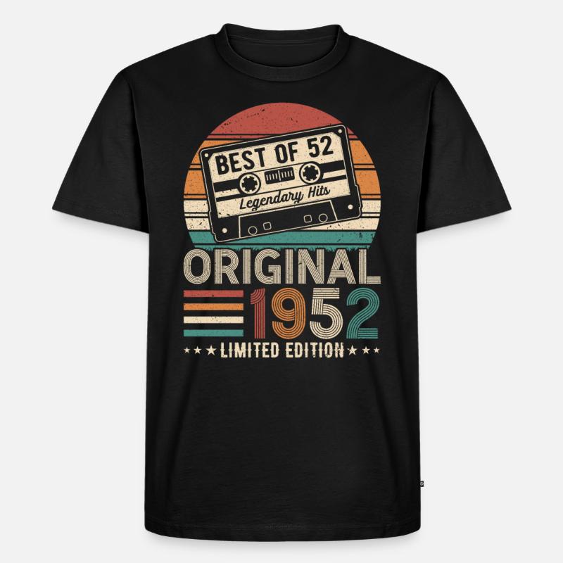 Geboren 1952 Legenden - Männer Premium Bio T-Shirt - Schwarz