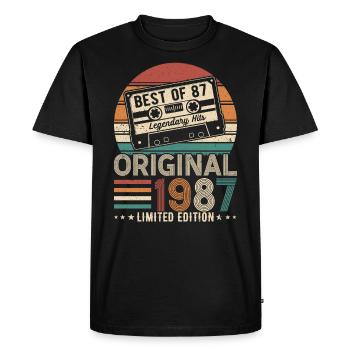 Légendes du millésime 1987 - T-shirt Premium bio Homme - noir - Devant - Nico (187cm)