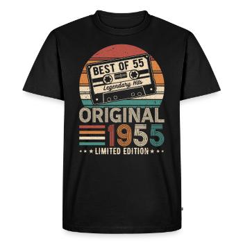 Vintage 1955 Legend - Men's Premium Organic T-Shirt - black - Front - Nico (187cm)