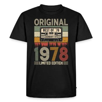 Nostalgie d’anniversaire '78 - T-shirt Premium bio Homme - noir - Devant - Nico (187cm)