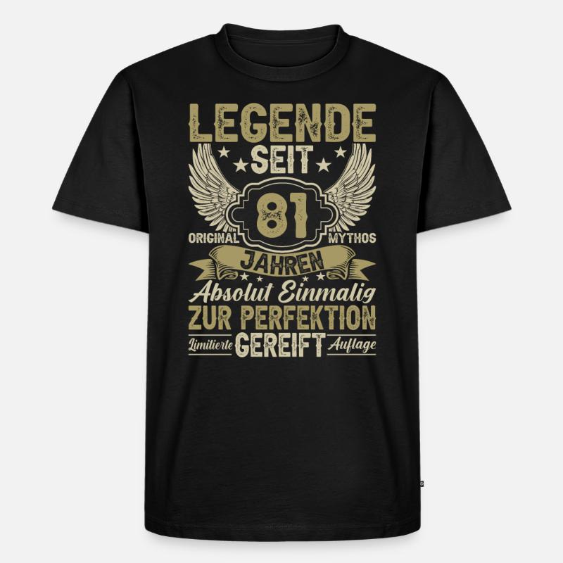 81 Jahre Legende - Männer Premium Bio T-Shirt - Schwarz