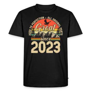 Birthday Magic 2023 - Men's Premium Organic T-Shirt - black - Front - Nico (187cm)