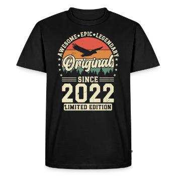 Vintage 2022 meilleur de 2022 - annif 3 ans - T-shirt Premium bio Homme - noir - Devant - Nico (187cm)