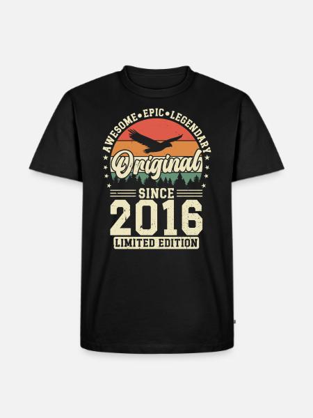 Glückliche Jubiläumszeitreise 2016 - Männer Premium Bio T-Shirt - Schwarz