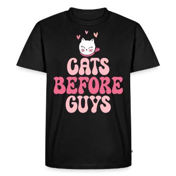 Chats Avant Les Mecs Amour Des Chats - T-shirt Premium bio Homme - noir - Devant - Nico (187cm)