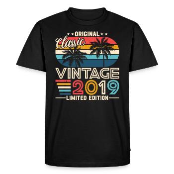 Original 2019 Vintage Vintage Retro Birthday - T-shirt Premium bio Homme - noir - Devant - Nico (187cm)