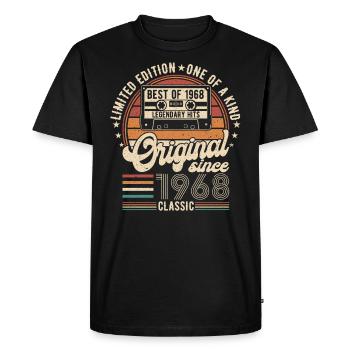 Nées en 1968 anniversaire 1968 Vintage 1968 - T-shirt Premium bio Homme - noir - Devant - Nico (187cm)