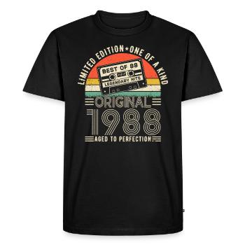 1988 anniversaire 1988 né en 1988 anniversaire - T-shirt Premium bio Homme - noir - Devant - Nico (187cm)