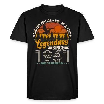 Born in 1961 Birthday 1961 Vintage 1961 - Men's Premium Organic T-Shirt - black - Front - Nico (187cm)