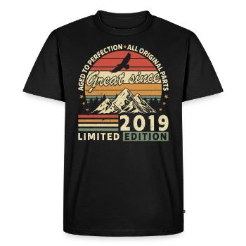 Original 2019 Vintage Vintage Retro Birthday - T-shirt Premium bio Homme - noir - Devant - Nico (187cm)