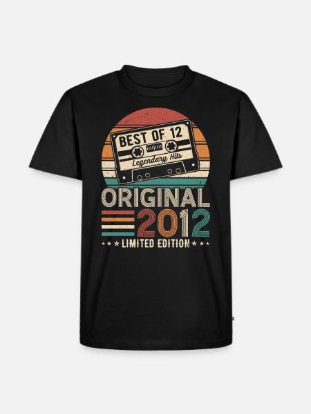 Time Travel Birthday 2012 - Men's Premium Organic T-Shirt - black