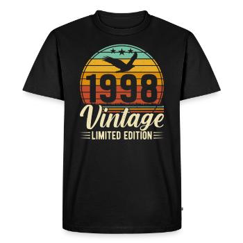 1998 Birthday Gift 1998 Vintage 1998 Gift - Men's Premium Organic T-Shirt - black - Front - Nico (187cm)