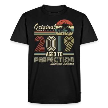 Original 2019 Vintage Vintage Retro Birthday - T-shirt Premium bio Homme - noir - Devant - Nico (187cm)