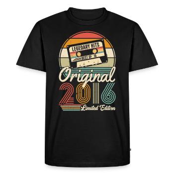 2016 anniversaire 2016 né en 2016 anniversaire - T-shirt Premium bio Homme - noir - Devant - Nico (187cm)
