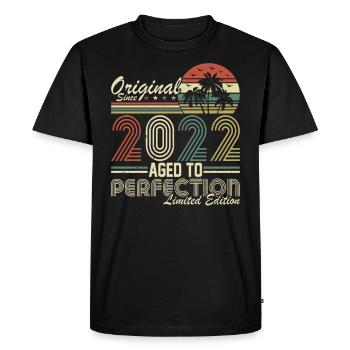 Vintage 2022 meilleur de 2022 - annif 3 ans - T-shirt Premium bio Homme - noir - Devant - Nico (187cm)