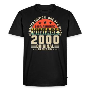 Creative design for 24-year-olds in 2000 - Men's Premium Organic T-Shirt - black - Front - Nico (187cm)
